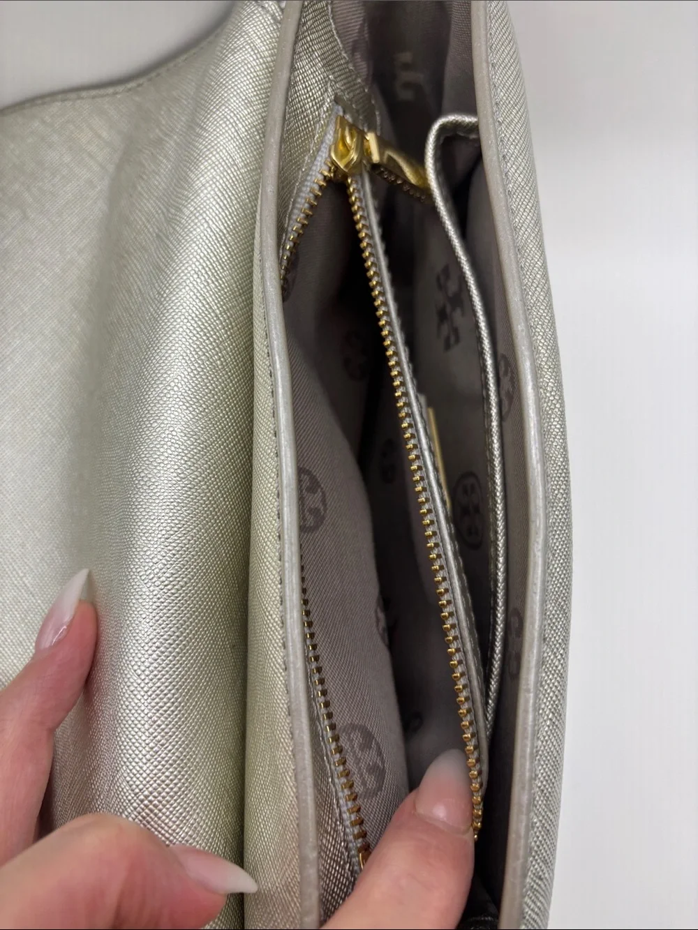 Tory Burch sleek metallic